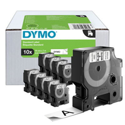 Immagine di Nastri Dymo D1 - 19 mm x 7 mt - nero/bianco - Dymo - value pack 10 pezzi [2093098]