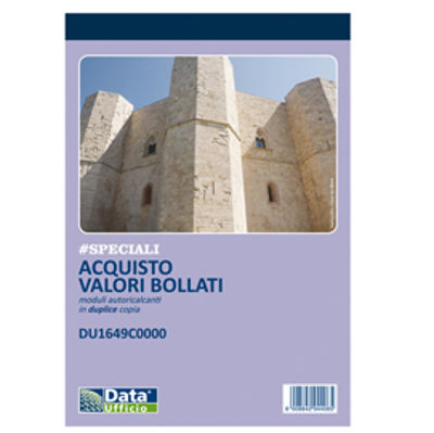 Immagine di Blocco distinta per l’acquisto di carte valori - 50/50 copie autoricalcanti - 21,5x14,8cm -DU1649C0000 - Data Ufficio [DU1649C0000]