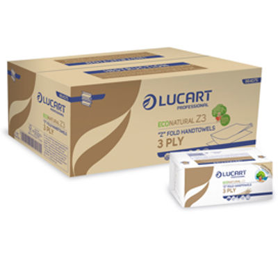 Immagine di Asciugamani piegati a Z EcoNatural Plastic Free - Lucart - pacco da 198 pezzi [864075]
