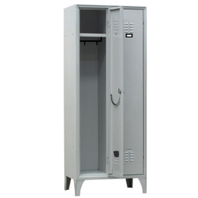 Immagine di Armadio spogliatoio in metallo - 2 vani - 70 x 35 x 180 cm - grigio - Fasma [111/02/S]