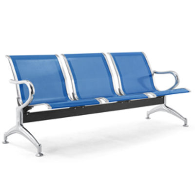 Immagine di Panca attesa - 3 posti - in acciaio - blu - Serena Group [SJ830B-3]