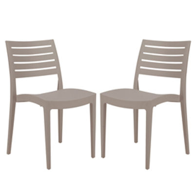 Immagine di Sedia Firenze - 49 x 51 x 80 cm - polipropilene - juta - Grandsoleil - conf. 2 pezzi [S6227J]