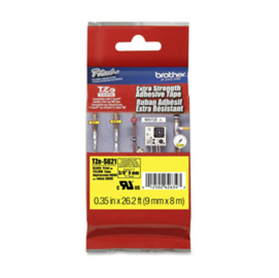 Immagine di Brother - Nastro con adesivo resistente - Nero/Giallo - TZES621 - 9mm x 8mt [TZeS621]