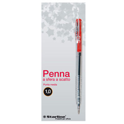 Immagine di SCATOLA 20 PENNE SFERA SCATTO ROSSO 1.0mm STARLINE [5605]