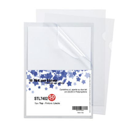 Immagine di 50 Cartelline a L 22x30cm Liscio Top Starline [662319stl]