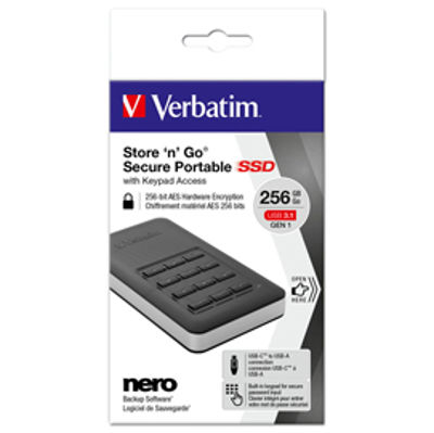 Immagine di Verbatim - Memoria SSD portatile Store 'N'Go Usb 3.1 - con tastierino numerico - 53402 - 256GB [53402]
