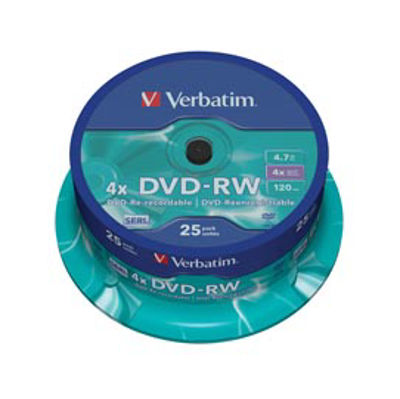 Immagine di Verbatim - Confezione 25 DVD-RW - argento lucido - serigrafato - 43639 - 4,7GB [43639]